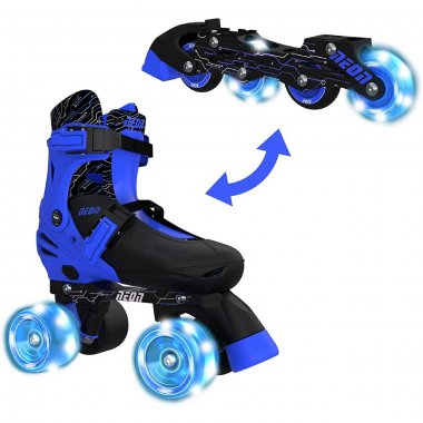 Y-VOLUTION-ADJUSTABLE ROLLERS NEON COMBO 2 IN 1-BLUE SIZE 29-33