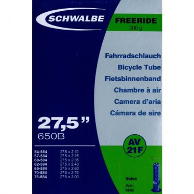 BICYCLE INNER TUBE SCHWALBE 27.5x2.10-3.00 FREERIDE AV 21F