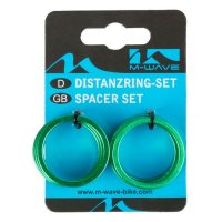 BICYCLE SPACER SET M-WAVE GREEN