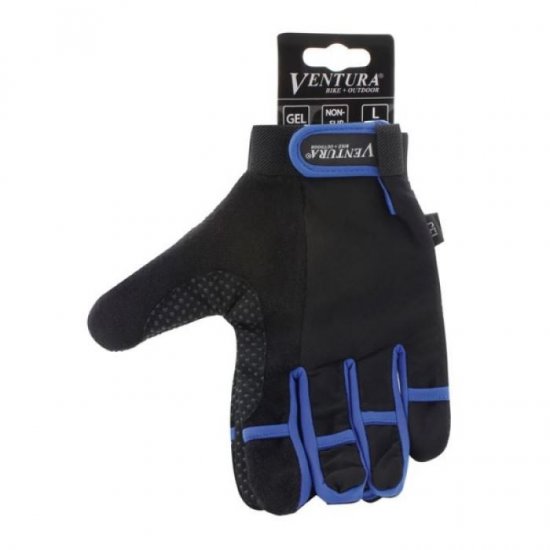 BICYCLE GLOVES VENTURA FULL FINGER GEL BLACK/GREY M - Click Image to Close