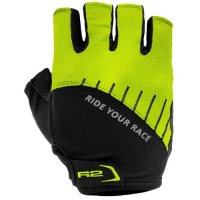 BICYCLE GLOVES R2 HOPPY TEENS BLACK/FLUO YELLOW 12Y
