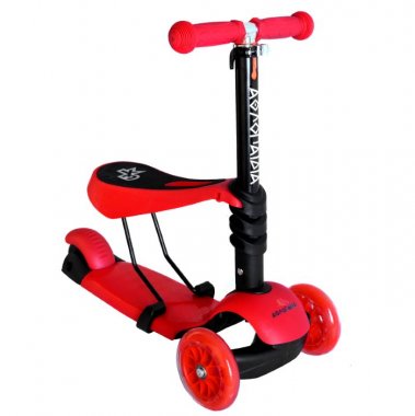 SCOOTER FOR CHILDREN 3 WHEELS 3 IN 1 RED