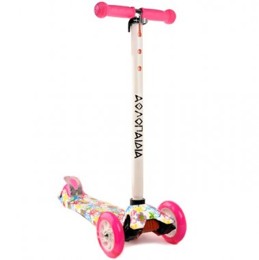 SCOOTER FOR CHILDREN 3 WHEELS WITH LIGHTS, PINK