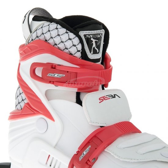SEBA-ADJUSTABLE ROLLERS JUNIOR WHITE-RED 35-38 - Click Image to Close