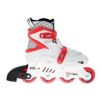 SEBA-ADJUSTABLE ROLLERS JUNIOR WHITE-RED 35-38