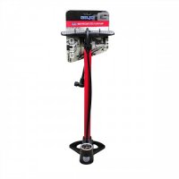 FLOOR PUMP FOR BICYCLE GIYO STEEL WITH MANOMETER BLUE AND RED